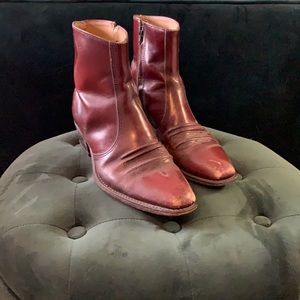 Burgundy Italian Zip up boots